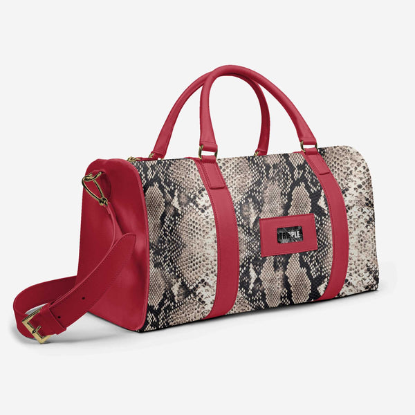 DESIGNER LUXE TRAVEL BAG[RED_Croc]