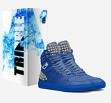 GOLD_SPIKED LEATHER HIGHTOP[BLUE]