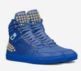 GOLD_SPIKED LEATHER HIGHTOP[BLUE]