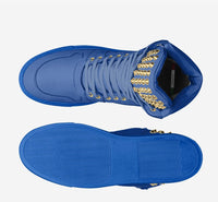 GOLD_SPIKED LEATHER HIGHTOP[BLUE]