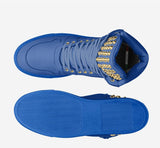 GOLD_SPIKED LEATHER HIGHTOP[BLUE]