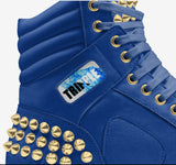 GOLD_SPIKED LEATHER HIGHTOP[BLUE]