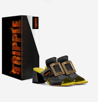 MULES_BlackPatent(GOLD Buckle)