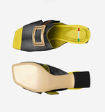 MULES_BlackPatent(GOLD Buckle)