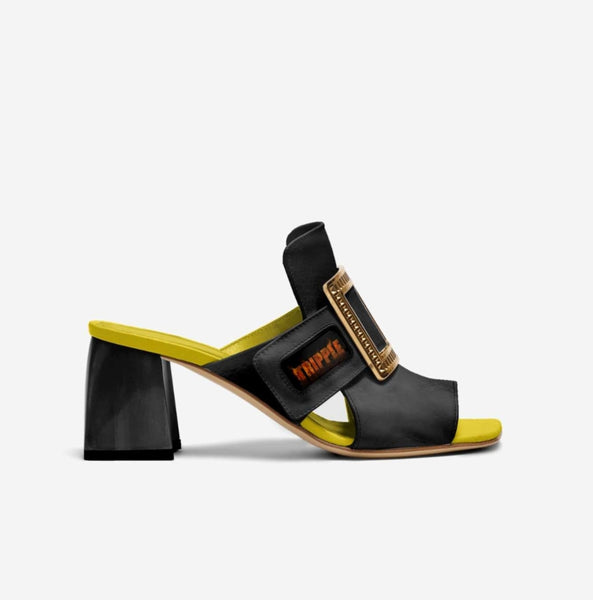 MULES_BlackPatent(GOLD Buckle)